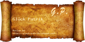 Glück Patrik névjegykártya